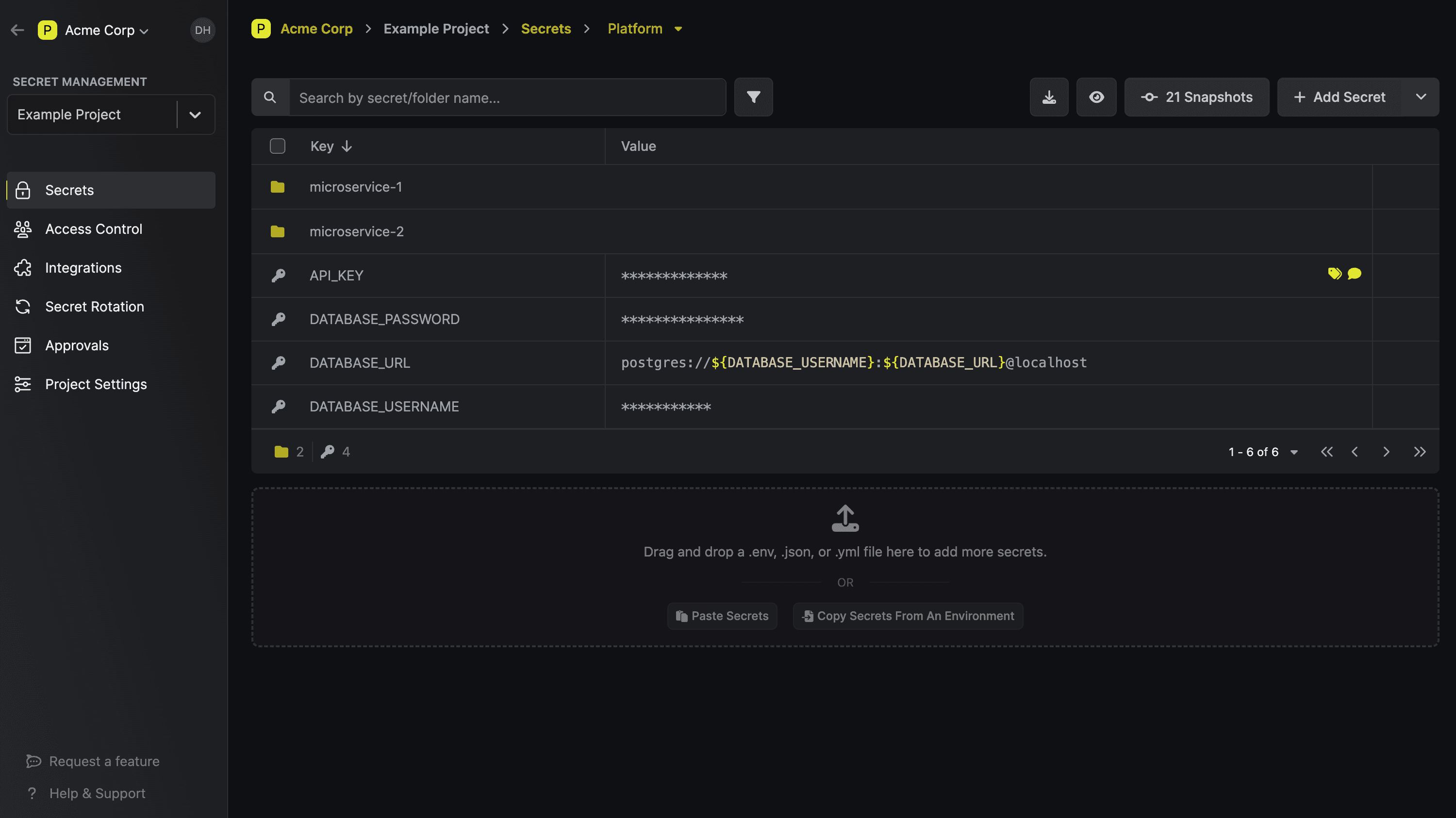 Infisical Dashboard