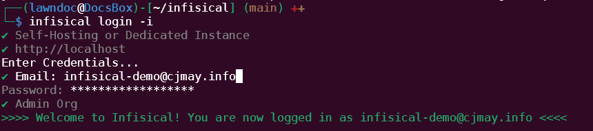 Login with the Infisical CLI