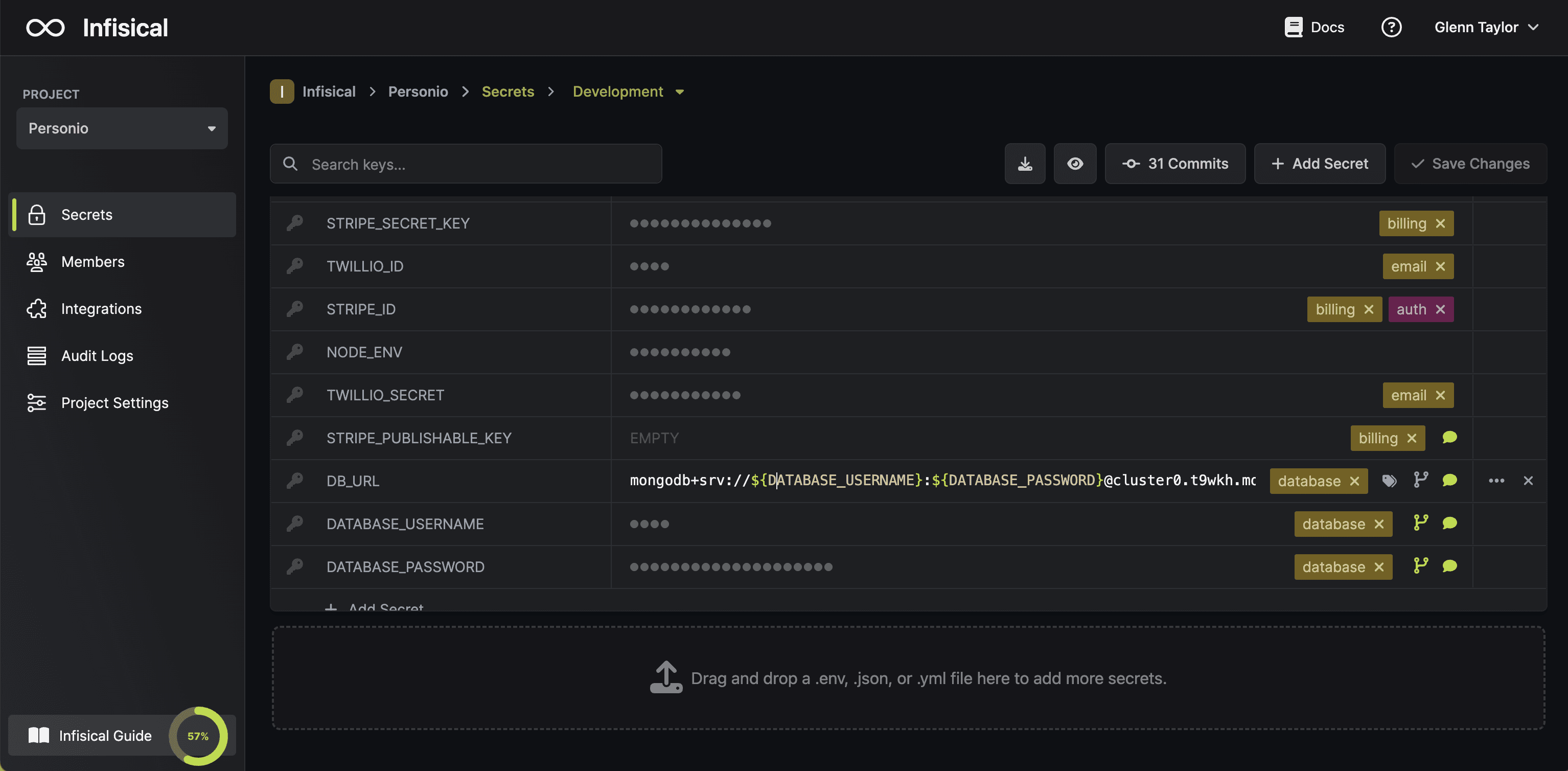 Infisical Dashboard