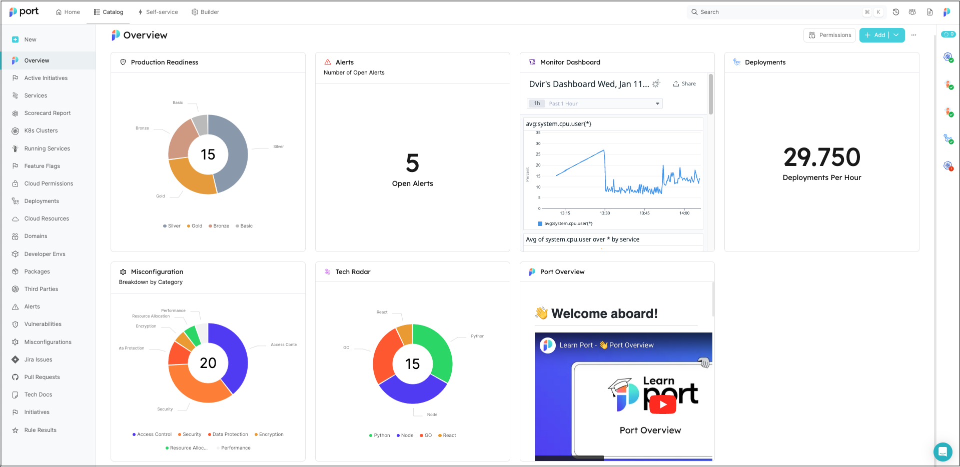 A screengrab of Port’s Dashboard