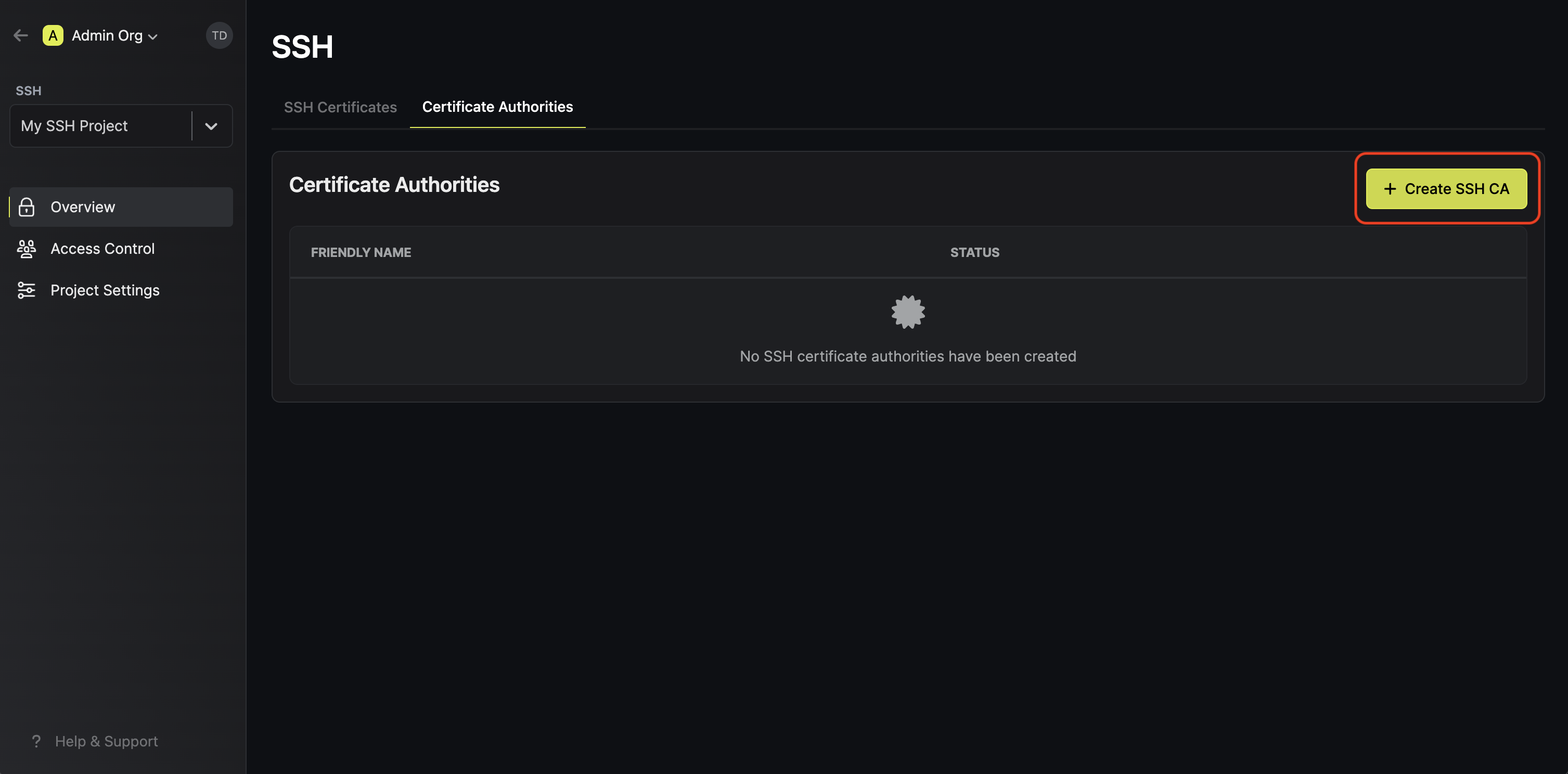 Creating an SSH CA in Infisical